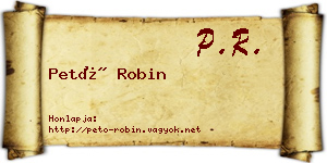 Pető Robin névjegykártya